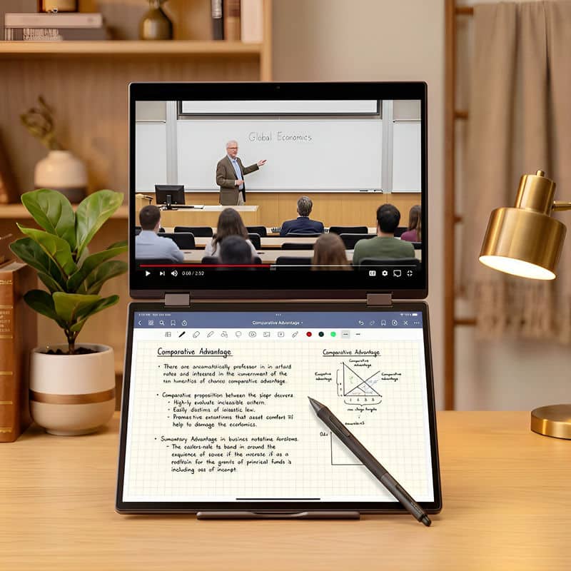 YISSIY YX140D 14 Inches Dual Touch Screen Laptop for Education