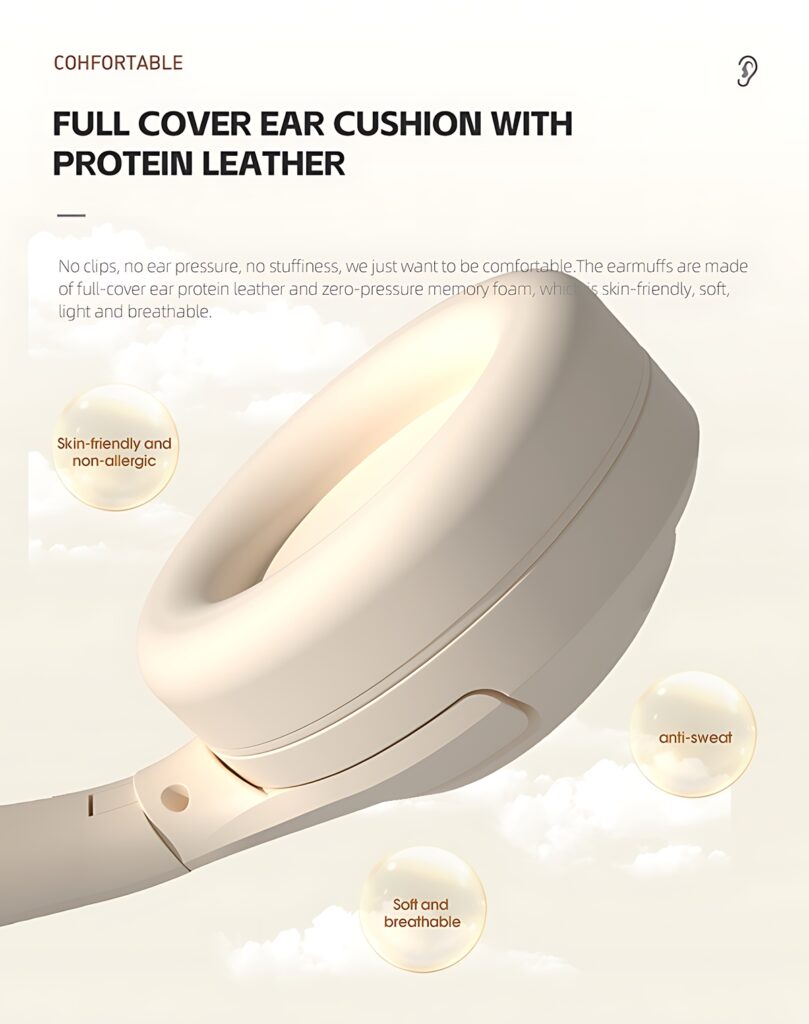 All-Day Ergonomic Comfort: Cloud-Like Memory Foam Earcups