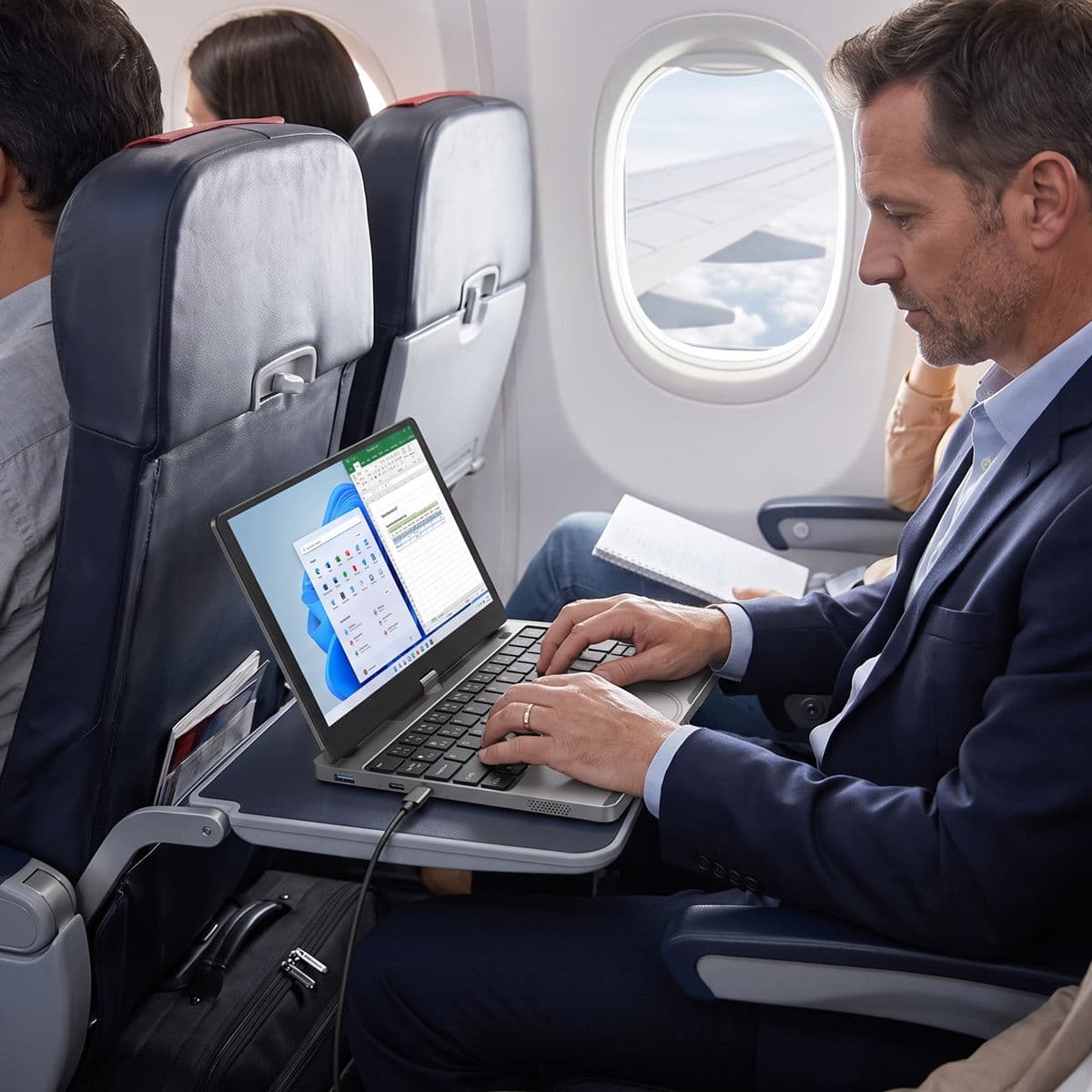 YISSIY YX105R 10.5" 4-in-1 Convertible Laptop for Travel Scenario