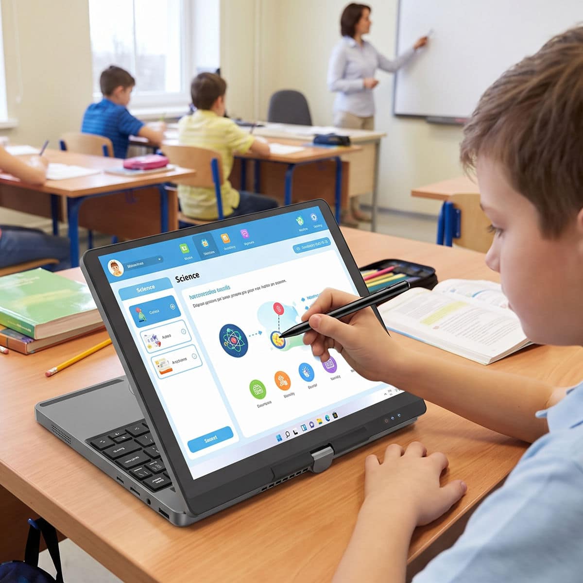 YISSIY YX105R 10.5" 4-in-1 Convertible Laptop for E-learning Scenario