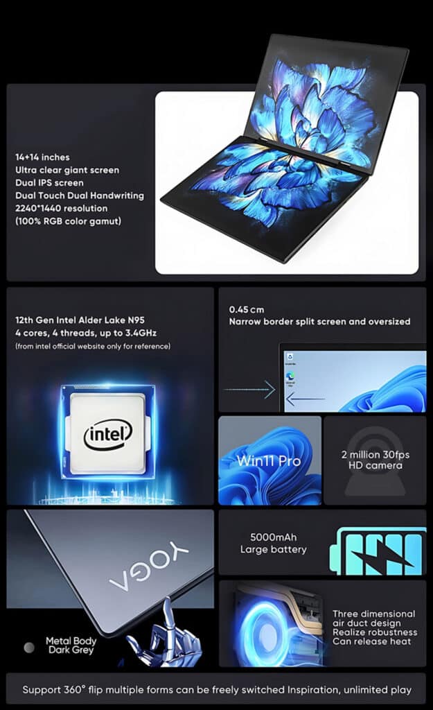 YISSIY YX140D 14 Inches Dual Touch Screen Laptop (2)