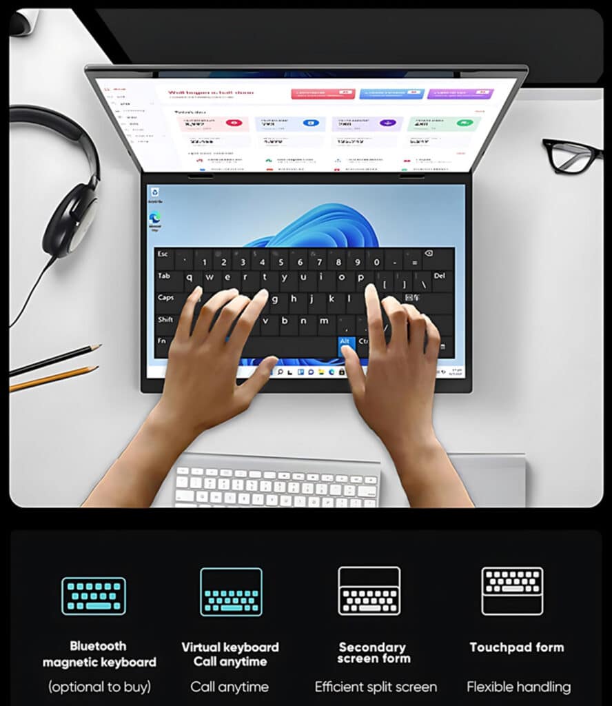 YISSIY YX140D 14 Inches Dual Touch Screen Laptop with Dual Touch & Handwriting