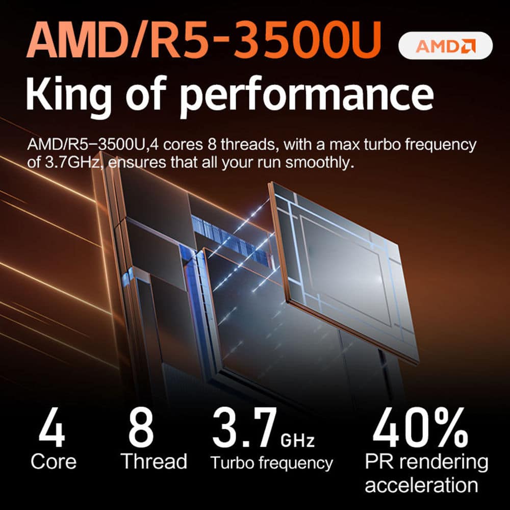 YISSIY YX156S 15.6" Ultra-Slim Business Laptop with AMD Ryzen™ 5 PRO 3500U CPU